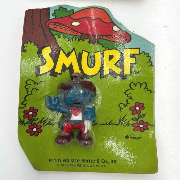 Vintage 1980’s Smurfs Collectible Figurines Wallace & Berrie-Set of 4-IN PLASTIC - Picture 5 of 7